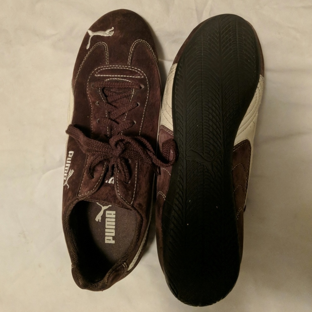 Brown suede Puma sneakers